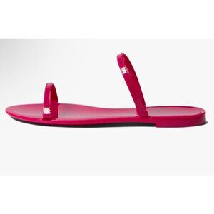 Stuart Weitzman Sawyer Slides Dual Band Size 8 EU 38.5 Flat Orchid NWOB Pink